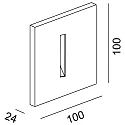 Abdeckung LINEAR für LED Wandeinbauleuchte LIGHT BASE II COB OUTDOOR, 10 x 10cm, Abstrahlwinkel 43°, Aluminium, Silbergrau