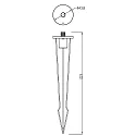 Deko-Light Erdspieß für Outdoor Serie COLT, Versionen 15 / 25 / 30 / 36 / 65W, M10-Gewinde, 21.9cm, Aluminium, Schwarzgrau