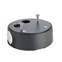 Surface-mounting housing for outdoor series COLT, versions 15 / 30W, Ø 12.4cm / H 4.15cm, aluminum, black grey