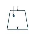 Zubehör für LED-Magnetleuchte MIRAM - mobiles Pendel-Set, B/H: 20.5cm/18.5cm, 2m Drahtseil + Gegengewicht, magnetisch, blau