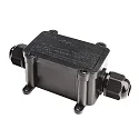 Deko-Light Outdoor 2-fach-Verteiler für Kabel 5-12 mm, 0.5-2,5 mm², max. 450V AC/24A, IP68, eckig, schwarz