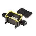 Deko-Light Outdoor 2-fach-Verteiler für Kabel 5-12 mm, 0.5-2,5 mm², max. 450V AC/24A, IP68, eckig, schwarz