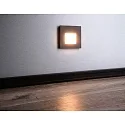 Deko-Light Zubehör für LED Wand-Einbauleuchte ALWAID 2 - Abdeckung ECKIG „Milchig“, diffuses Seitenlicht, tiefschwarz, glänzend