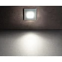 Deko-Light Zubehör für LED Wand-Einbauleuchte ALWAID 2 - Abdeckung ECKIG „Milchig“, diffuses Seitenlicht, silber