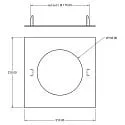 Deko-Light Einbau-Reduzierring quadratisch, IP20 IK03, 210mm / innen Ø 135mm / DA 175mm, Clipfedern, Metall, verkehrsweiß