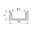 AU-01-08, flat U-profile for 8 - 9,3 mm LED stripes, 100cm