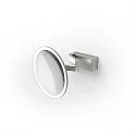 mirror with lighting VISION R mirror with 5x magnification IP44, stainless steel matt 