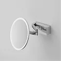 Decor Walther LED Wandkosmetikspiegel VISION R, 5-fache Vergrößerung, 12W, 3000-5000K, 588lm, CRI>95, IP44, edelstahl/matt