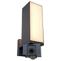 Lutec outdoor wall luminaire CUBA with motion detector, with camera, app control IP44, anthracite dimmable