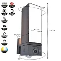 Lutec outdoor wall luminaire CUBA with motion detector, with camera, app control IP44, anthracite dimmable