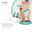 Elobra Rondell LITTLE INDIANS BÄR BJØRN, 3x E14, gelb/grün