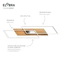 Elobra Ceiling luminaire PANAMA XL, 2x 20W, 2200lm, oak natural