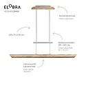 Elobra LED Pendelleuchte COLOMBIA S, 18W, 3000/4000/5000K, 1800lm, Eiche natur