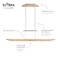 Elobra LED Pendant luminaire COLOMBIA XL, 18W, 3000/4000/5000K, 1800lm, natural aspen oak