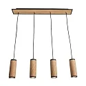 Elobra Pendelleuchte BOLIVIA 4, 4x GU10, Eiche natur, schwarz