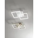Fabas Luce LED Deckenleuchte BARD, 2-fach, 45x45cm, dimmbar, 39W 3000K 3880lm, Gold edelmatt