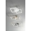 Fabas Luce LED Deckenleuchte BARD, 2-fach, 45x45cm, dimmbar, 39W 3000K 3880lm, anthrazit