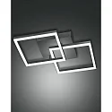 LED Deckenleuchte BARD, 2-fach, 45x45cm, SMART LUCE kompatibel, dimmbar, 39W 4000K 4050lm, anthrazit
