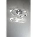 Fabas Luce LED Deckenleuchte BARD, 2-fach, 65x65cm, dimmbar, 52W 3000K 5180lm, Weiß