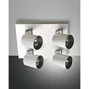 Spotleuchte MODO, IP20, 4-flammig, 4x GU10 max. 35W, dreh- und schwenkbar, Aluminium gebürstet