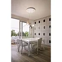 Fabas Luce Pendelleuchte LILA, 3-flammig, Rondell, 3x E27, Metall / Borosilikatglas, Amber, Rauchglas, transparent