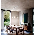 Fabas Luce Pendelleuchte LILA, 3-flammig, Leiste, 3x E27, Metall / Borosilikatglas, Amber, Rauchglas, transparent