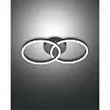 LED Wand- und Deckenleuchte GIOTTO, 2-fach, 2x Ø 30cm, 36W 3000K 3780lm, dimmbar, schwarz