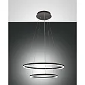 LED Pendelleuchte GIOTTO, 2-fach, Ø 40/60cm, 52W 3000K 5320lm, dimmbar, Schwarz