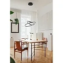 Fabas Luce LED Pendelleuchte GIOTTO, 2-fach, Ø 40/60cm, 52W 3000K 5320lm, dimmbar, Schwarz