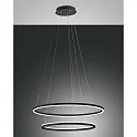 LED Pendant luminaire GIOTTO, 37+28W, 3000K, 4030+3020lm, IP20, Smartluce compatible, black