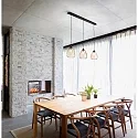 Fabas Luce Pendelleuchte GISELLA, 3-flammig, 3x E27 max. 60W, Metall / geblasenes Glas, Amber