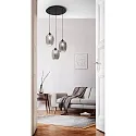 Fabas Luce Pendant luminaire INFINITY, E27, 3x 60W, IP20, gray transparent