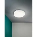 Fabas Luce LED Außendeckenleuchte TRIGO, rund, IP65, 27W 3000K 2150lm, Polycarbonat, weiß, mit Bewegungsmelder