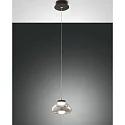 LED Pendelleuchte ARABELLA, 8W 3000K 750lm, dimmbar, Höhe max. 200cm, Rauchglas