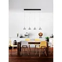 Fabas Luce LED Pendelleuchte ARABELLA 1, 4-flammig, Leiste, 32W 3000K 3020lm, dimmbar, Grau transparent