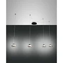 LED Pendelleuchte ARABELLA 2, 4-flammig, 32W 3000K 3020lm, dimmbar, Grau transparent