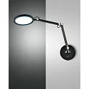 LED Wandleuchte REGINA, 9W 3000-6000K (CCT Switch) 795lm, neigbar / Kopf schwenkbar, mit Touch-Dimmer + Steckerkabel, schwarz