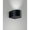 LED Außenwandleuchte LAO, Up, 1-flammig, IP65, 6W 3000K 540lm 100°, Aluminium / Kristallglas, schwarz