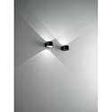 LED Außenwandleuchte LAO, Up, 1-flammig, IP65, 6W 3000K 540lm 100°, Aluminium / Kristallglas, schwarz