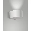 LED Außenwandleuchte LAO, Up, 1-flammig, IP65, 6W 3000K 540lm 100°, Aluminium / Kristallglas, weiß