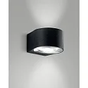 LED Außenwandleuchte LAO, Up/Down, 2-flammig, IP65, 12W 3000K 1080lm 2x100°, Aluminium / Kristallglas, schwarz