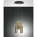 LED Pendelleuchte PRADO, Balken, 8x 6,5W, 3000K, 5760lm, IP20, schwarz / gold