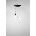 pendant luminaire BRENA 3 flames, round IP20, black dimmable
