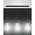 pendant luminaire BRENA 3 flames, long IP20, black dimmable