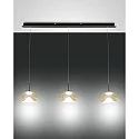 pendant luminaire BRENA 3 flames, long IP20, black dimmable