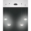 pendant luminaire BRENA 4 flames IP20, black dimmable