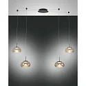 pendant luminaire BRENA 4 flames IP20, black dimmable
