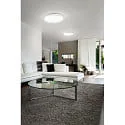 Fabas Luce LED Deckenleuchte ISY, Ø 55cm, mit seitlichem Lichtkranz, 64W 2700-4000K (CCT Switch) 5800lm, 3-stufig dimmbar, weiß