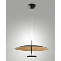 LED Design-Pendelleuchte YUKO, direkt / indirekt, Ø60cm, 40W 3000K, höhenverstellbar, 3-stufig dimmbar, Blattgold / schwarz