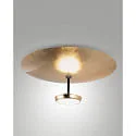 LED Design-Deckenleuchte YUKO, direkt / indirekt, Ø60cm, 40W 3000K, 3-stufig dimmbar, Blattgold / schwarz